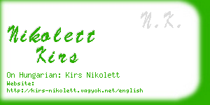 nikolett kirs business card